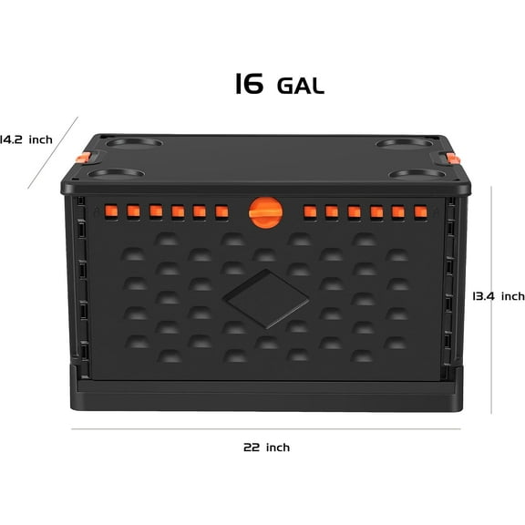Storage Bins With Lids 16 Gal-Collapsible Crate- Stackable Containers Box-Book, Trunk,Closet Organizer-Rolling Tools Box, Foldable Milk Crate,Grocery Baskets, For Room Organizing