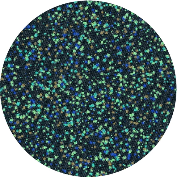 Ahgly Company Indoor Round Patterned Aquamarine Stone Green Area Rugs, 5' Round