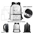 thumbnail image 6 of Uourmeti Lightweight 17 Inch School Bag for Travel Outdoor, Large Capacity Smooth Zipper Easy To Carry Backpack, Frog Rose Line Design, 6 of 6