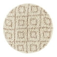 thumbnail image 3 of Unique Loom Trellis Shag Collection Area Rug - Ruth (3' 3" Round Beige/Light Brown), 3 of 11