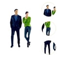 thumbnail image 6 of Colcolo 2 Pieces 1:64 Scale Women and Men Figures Desktop Ornament Tiny People Model Blue green, 6 of 8