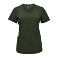 thumbnail image 4 of Green Town Scrubs for Women - 4 Pocket V-Neck Scrub Top, Stretch Fabric, Easy Care Uniforms, 4 of 7