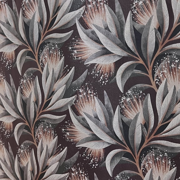 Decora Furnishings Soft and Thick Luxurious Velvet Fabric Digitally Printed Floral Design Upholstery Material for Sofa Cushion Chairs Cover Craft - Width 54 inches - Fabric by The Yard (Maroon)