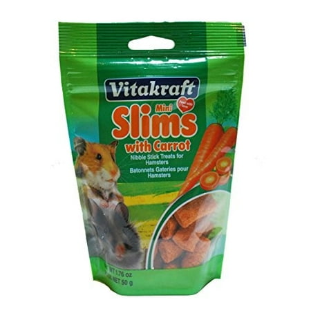 (2 pack) Vitakraft Hamster Mini Carrot Slims Treat, 1.76