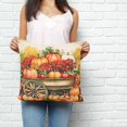 thumbnail image 2 of Orange Red Pumpkin Fall Pillow Covers 26x26 Inch Decorative Throw Pillow Cover, Thanksgiving Harvest Botanical Sofa Pillowcases Accent Cushion Case Home Decor Bedroom Living Room, 2 of 6