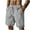 Gray, variant on Mens Shorts Cotton Blend Relaxed Fit Casual Chinos Adjustable Waist Drawstring Shorts with Striped Cuffs