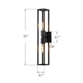 thumbnail image 4 of Two Bulb Metal Frame Wall Scones Square Symmetrical Structured Rectangular Vanity Wall Light Bathroom Gallery Entry Salon (Black), 4 of 5