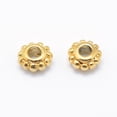 thumbnail image 2 of 50pc Brass Spacers Beads Real 18K Gold Plated Lead Free & Cadmium Free & Nickel Free Flower 6.5x3.5mm Hole: 3mm DIY, 2 of 2
