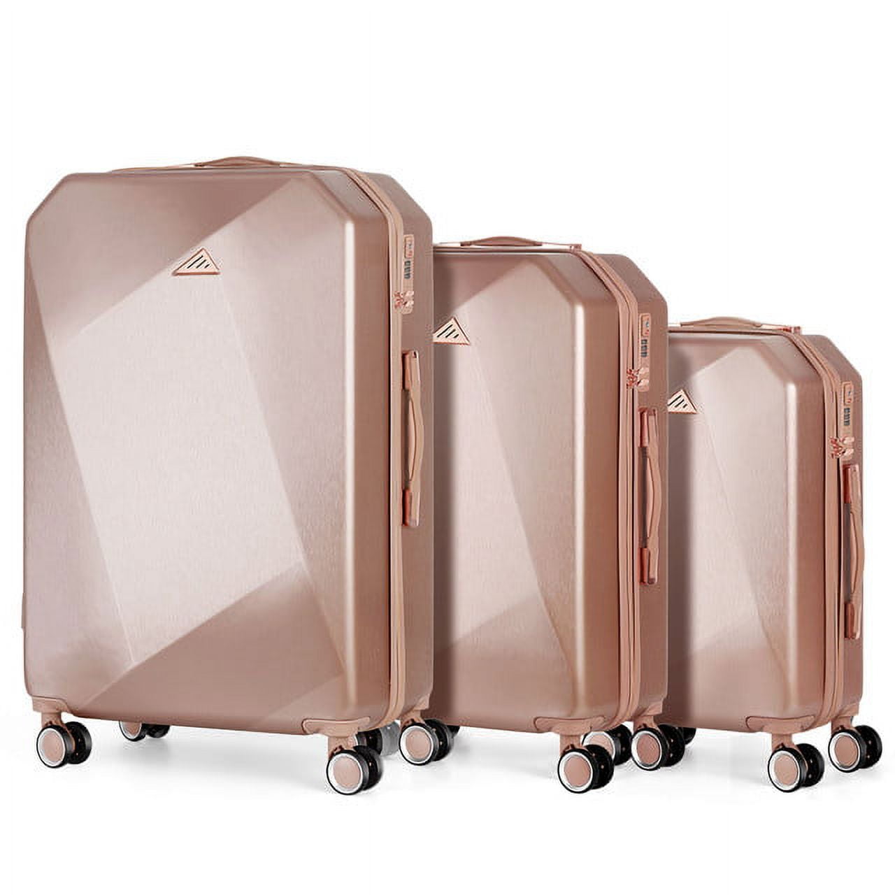 HIKOLAYAE Softside Expandable Luggage Set with TSA Lock and 8-Wheel Spinner  in Cute Pink, 3-Piece P518-TSA-PRD-3 - The Home Depot