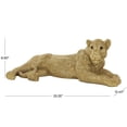 thumbnail image 3 of 25" x 9" Gold Resin Laying Floor Leopard Sculpture with Carved Faceted Diamond Exterior, by DecMode, 3 of 11