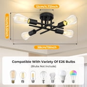 DONGPAI Modern Sputnik Chandelier Ceiling Light Fixtures, 4-Lights Industrial Dining Room Light Fixture Semi Flush Mount Ceiling Light for Kitchen Bathroom Living Room Bedroom Hallway