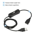 thumbnail image 4 of Unique Bargains Câble USB avec Interrupteur ON/Off USB Mâle vers Femelle Rallonge 1M Noir 2 Pcs, 4 of 5