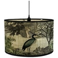 thumbnail image 2 of Vintage Bamboo Lampshade Retro Printed Drum Chandelier Lampshade Lamp Cover Light Cover Replaceable for Pendant Floor Light Ceiling, 2 of 7