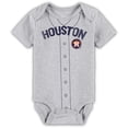 thumbnail image 3 of Infant White/Heather Gray Houston Astros Two-Pack Little Slugger Bodysuit Set, 3 of 3