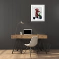 thumbnail image 3 of Fab Funky 26x32 White Modern Wood Framed Museum Art Print Titled - Sock Monkey on Tricycle, 3 of 4