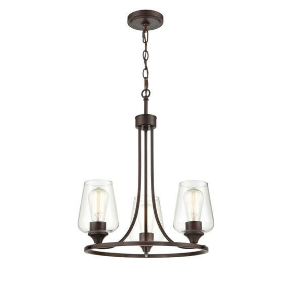 9723-RBZ Millennium Lighting Ashford - 3 Light Chandelier-19 Inch Tall and 18 Inch Wide-Rubbed Bronze Finish -Traditional Installation