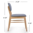 thumbnail image 3 of Dining Chairs Set of 2, Upholstered Mid Century Modern Kitchen Chairs with Padded Cushion and Backrest, Dining Room Accent Chairs for Living Room, Natural, 3 of 6