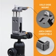 thumbnail image 4 of Cinema Mount MK III with Osmo Pocket Clip Kit: Video Stabilizer System for Smartphone & Camera, Cold Shoe Mounts, Standard Tripod Thread Mount, Smartphone Rig, Fit Arca Swiss, Solid Aluminum Grip, 4 of 9