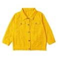 thumbnail image 4 of Denim Crop Jacket, Yigetop Women's Spring and Summer Top Denim Three Quarter Sleeve Coat Women Cropped Jean Jacket Yellow 4XL, 4 of 9
