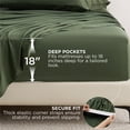 thumbnail image 3 of Juego de sábanas Bedsure Deep Pocket Queen de 6 piezas, color verde oliva, 3 of 7