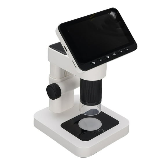 Electronic Microscope, 4.5" HD Screen, 12MP 5-32x Magnification, 8 LED Lights & 128GB Storage for Educators, Hobbyists
