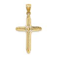 thumbnail image 2 of Diamond2Deal 14K Yellow Gold Polished Braided Cross Pendant for Women (L- 1.41 inch, W- 0.66 inch), 2 of 6