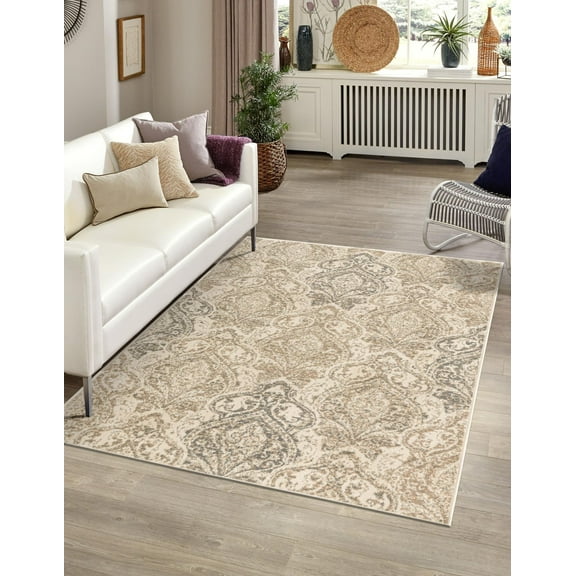 Unique Loom Tuareg Collection Area Rug - Sunset (5' 1" x 8' Rectangle Beige/Brown)