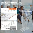 thumbnail image 4 of KFFKFF Levier Transparent, Support de Levier Transparent de 47 Pouces avec Grand Espace de Lecture et Support de Rangement, Supports de Sermons Transparents Verticaux en Acrylique pour Espace de Travail d'Institution Religieuse et d'Institut Éducatif, 4 of 9