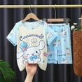 thumbnail image 1 of Anime Sanrio Cinnamoroll Kuromi Hello Kitty conjunto de ropa de verano para niños ropa de casa informal de dibujos animados para niños ropa holgada y cómoda, 1 of 5
