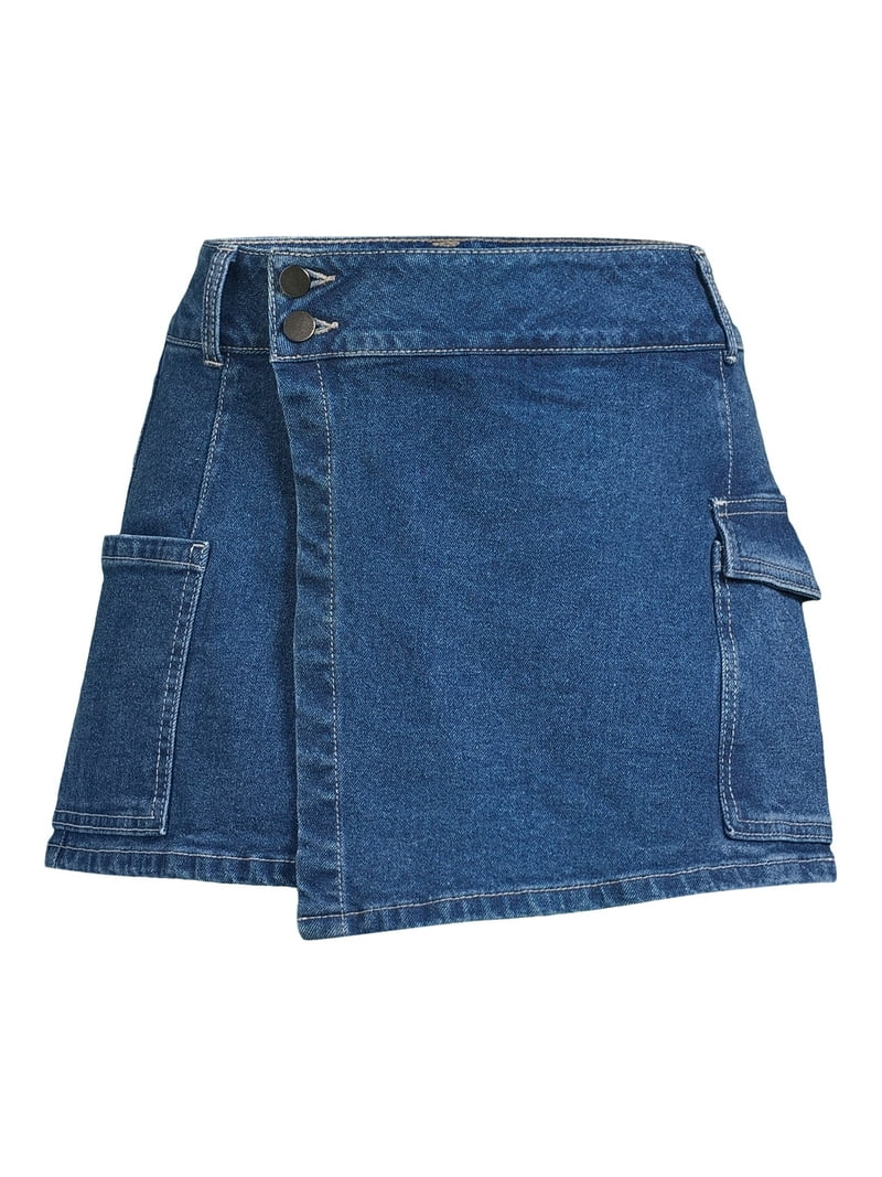 No Boundaries Juniors Cargo Wrap Skort - Walmart.com