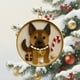 thumbnail image 4 of Adorno navideño de cristal con forma de perro de la costa, adorno navideño de cristal con forma de perro, decoración navideña de estilo costero, material de cristal duradero, base de metal,, 4 of 9
