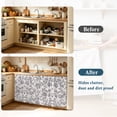 thumbnail image 4 of Haze Blue Leaf Cabinet Curtain 35"Wx35"L, Dustproof Under Sink Skirt with Self Adhesive Tape, Retro Farmhouse Plant Floral Branch Cabinet Curtain Cover for Kitchen Sink, Bathroom Vanity, Laundry Room, 4 of 9
