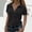 #0001-Black, variant on Neewe Women Fashion V-Neck Short Sleeve Tops Solid Casual Loose Basic T Shirt