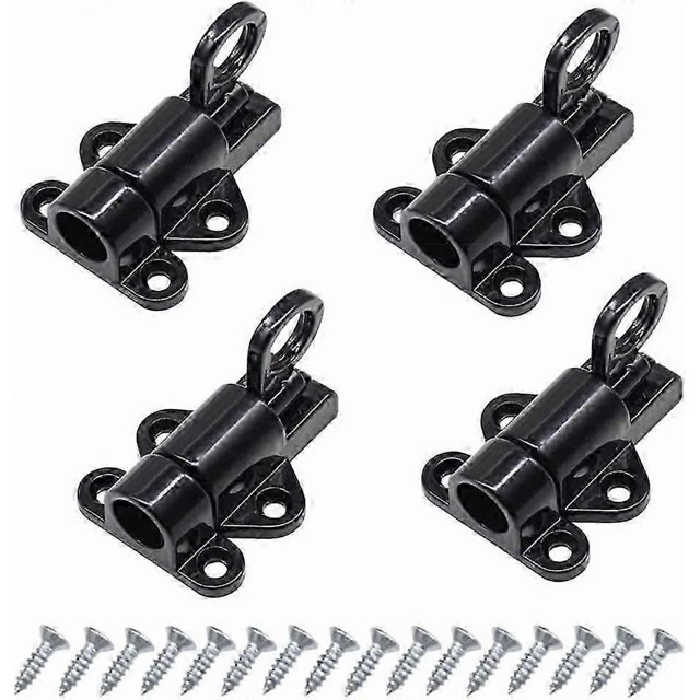 Door Latch 4 Pieces Door Latch Automatic Gate Lock Exterior Door Lock Window Latch Spring Latch Bolt Black Aluminum Door Latch With Screws