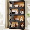 thumbnail image 4 of 4-Tier Tall Bookcase, 71" S-Shaped Bookshelf, Wood Decorative Storage Shelving, 4 of 5