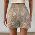 thumbnail image 4 of Siminsem High Waist Cotton Linen Shorts for Women Straight Leg Casual Summer Short Pants with Pockets Lightweight Bermuda Trousers Breathable Yoga Walk Loose Fit, Khaki, S, 4 of 6