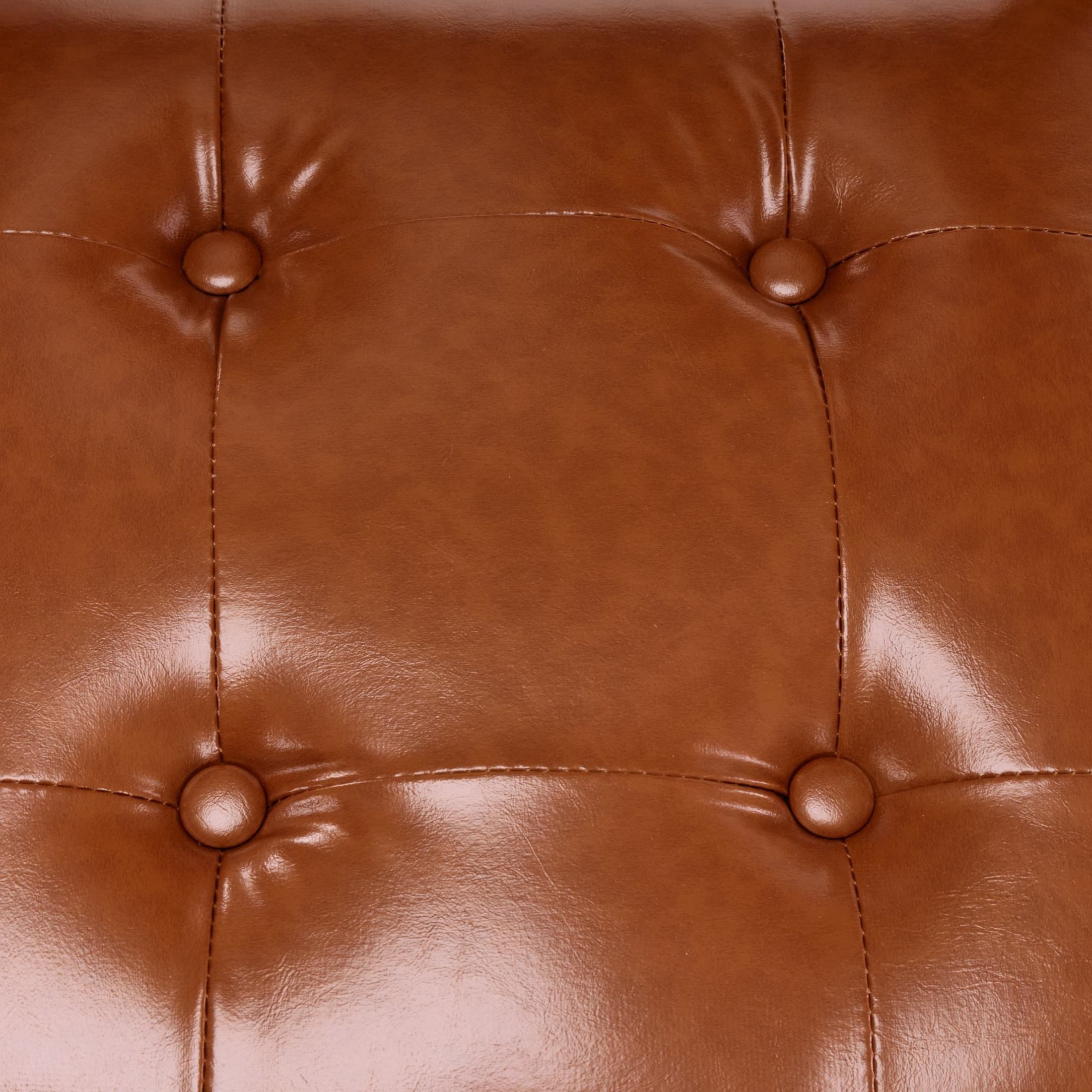 GDF Studio 22" Dining Chairs Set of 2 with Woven PU Leather Back & Button-Tufted Seat, Brown