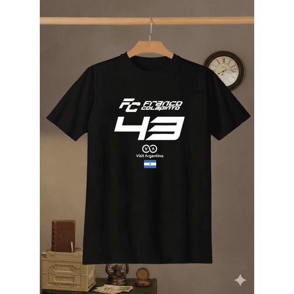 Franco Colapinto F1 Argentina Formula One MP Motorsport Racing Fan Graphic Unisex T-shirt. V90149 up to size 5XL