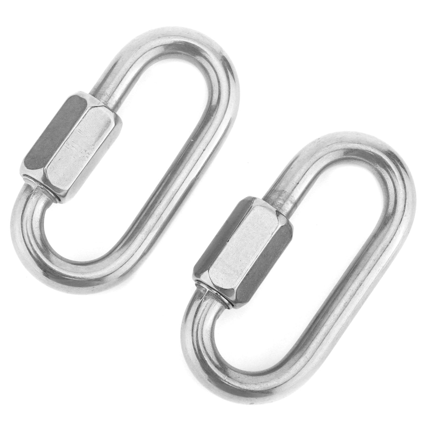 Stainless Steel Screw Lock Climbing Gear Carabiner Quick Links Safety Snap Hook 