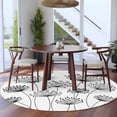 thumbnail image 3 of Black Dandelion Round Area Rug 7Ft Washable Circle Rugs for Dorm Laundry Room, Country Modern Minimalist Flower Non-Slip Carpet Floor Mats Indoor Outdoor Carpet Runner Aesthetic Home Decor, 3 of 8