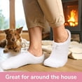thumbnail image 4 of BambooMN Women's Soft Breathable Fuzzy Travel Slipper Socks with Non-Slip Bottom - White - 1 Pair, 4 of 8