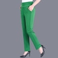 thumbnail image 6 of Xioeram Women Summer Pants Elastic Waistband High Waist Casual Trousers Solid Color Pockets Design Straight Leg Thin Pants Mid-aged Leisure Pants, 6 of 8