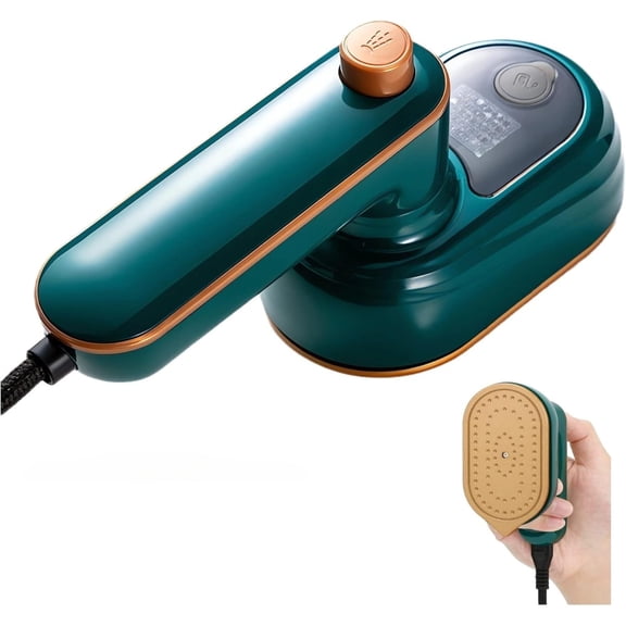 Portable Steam Iron for Travel, Dry and Wet Ironing with Titanium Panel, Compact Folding Handle Mini Iron for Clothes