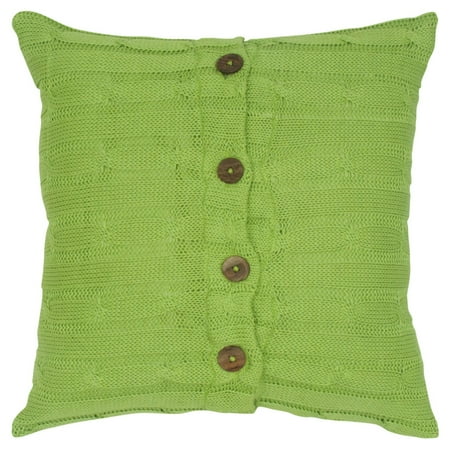 Rizzy Home cable knit buttoned back solid18" x 18"Cotton decorative filled pillow