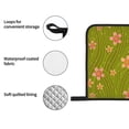 thumbnail image 2 of Oven Mitts and Pot Holders Set, Baking 4-Piece Set for Kitchen, Outdoor BBQ Mitts Heat Resistant Cooking, Green Flower Pattern, 2 of 8
