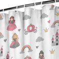 thumbnail image 3 of Beige Princess Castle Rainbow Pattern Shower Curtain 36"x72" ,Bathroom Decorative Shower Curtains Set with 12 Hooks,Modern Waterproof Washable Shower Curtain, 3 of 6