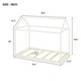 thumbnail image 4 of Harper & Bright Designs Twin Size Wooden House Bed with Roof, House Bed Frame Twin Size Floor Bed, Poppy House Wood Bed, Platform Bed, Can Be Decorated for Girls, Boys, White, 4 of 12