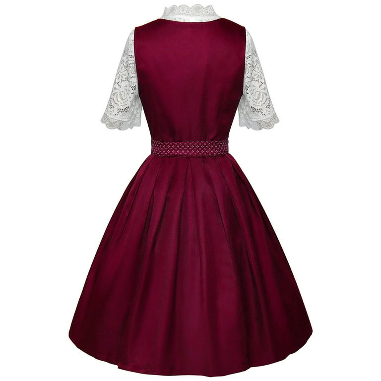 Weiqiqre Casual Summer Dresses for Women Bavarian Dirndl Dresses Adult Off  Shoulder German Beer Festival Dress Up - Walmart.com