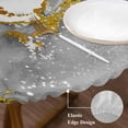 thumbnail image 3 of Gray Gold Marble Round Tablecloth, Fitted Table Cover with Elastic for 36"-44" Round Tables, Modern Abstract Marble Crack Texture Table Cloth Outdoor Indoor Dinning Party Waterproof Tablecloths, 3 of 7