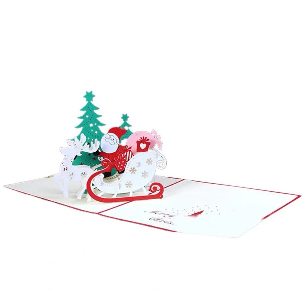 Tarjeta de bendición ligera, recuerdo, Mensaje de bendición, tarjeta de felicitación de Navidad tridimensional atractiva
